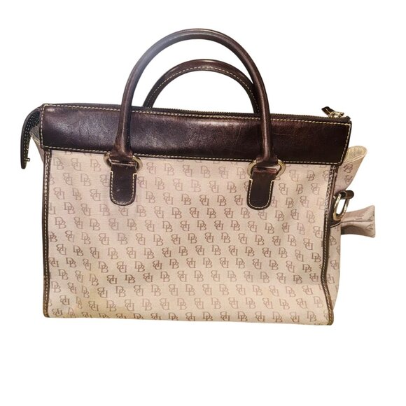 Vintage Y2K Dooney & Bourke Signature Beige Satchel Bag With Matching Pouch - Picture 2 of 16